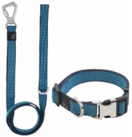 Pet Life Escapade Outdoor Series 2-in-1 Convertible Dog Leash and Collar (Blue - Lerge)