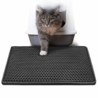 Kitty Litter Trapping Mat, Double Layer Mats with MiLi Shape Waterproof 21  x 14  Black