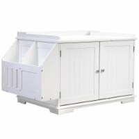 Magazine Rack Cat House Two handle doors on the front of the product Single piece (White)