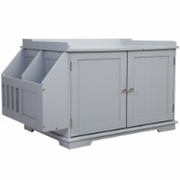 Rack Cat House Two handle doors on the front of the product Single piece (Gray)