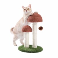 Cat Scratching Post Mushroom Claw Scratcher with Natural Sisal Ropes Interactive Dangling