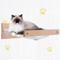 Wall-Mounted Cat Hammock, Cat Shelf and Perch for Wall Cat Wall-Mounted Bed Furniture (Brown)