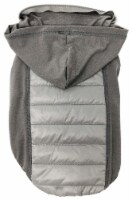 Apex Lightweight Hybrid 4-Season Stretch and Quick-Dry Dog Coat w/ Pop out Hood (Grey-Medium)