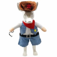 Pet Life Rodeo Bones Cowboy Pet Dog Costume Uniform (Blue-Small)