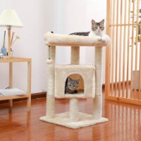 Modern Small Cat Tree Cat Tower with Sisal Scratching Post, Cozy Condo