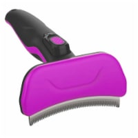 Pet Life Fur-Guard Easy Self-Cleaning Grooming Deshedder Pet Comb (Pink)