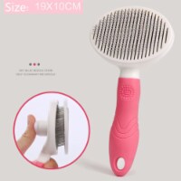 Ougeya Pets Comb Dogs And Cats Beauty Styling Cleaning Automatic Hair Removal Comb (Pink)