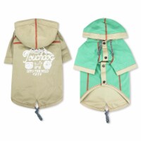 Pet Life Touchdog Cloudburst Waterproof Reversible Dog Raincoat (Khaki-X-Small)