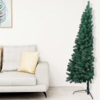 Artificial Half Christmas Tree with Stand Green 72.8 PVC