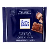 Ritter Sport Chocolate Bar - Milk Chocolate - Praline Filling - 3.5 oz Bars - Case of 13