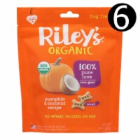Riley's Organics Organic Dog Treats, Pumpkin & Coconut Recipe, Small  - Case of 6 - 5 OZ