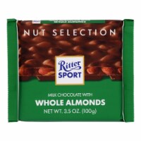 Ritter Sport Chocolate Bar - Milk Chocolate - Whole Almonds - 3.5 oz Bars - Case of 11