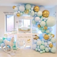 Birthday party decoration macaron balloon supplies wholesale (Macaron Gold 4D Package-Gold)
