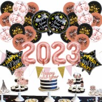 New Year's Decoration Balloon Set 2023 Festival  (New Year Rose Gold 2023 Balloon Set 2-Gold)