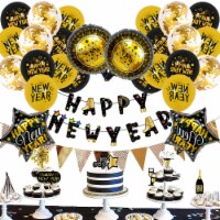 New Year's Decoration Balloon Set 2023 Festival (New Year Flag Pulling Balloon Suit 4-Gold)
