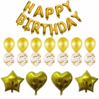 Happy birthday set birthday party aluminum film balloon latex (Happy Birthday Package Gold)