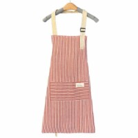 Department Store 1pc Adjustable Kitchen Cooking Apron Cotton Linen Washable 2 Pockets (Pink)