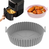 Department Store 1/2pcs Air Fryer Silicone Air Fryer Basket Food Safe Accessories (Grey Pink)