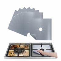 Department Store 4pc Universal Gas Stove Protectors; Liners Kitchen Cooking (Silver 4 pieces)