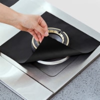 Department Store 4pcs Universal Gas Stove Protectors; Liners Kitchen Cooking (Black 4 pieces)