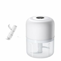 Department Store 1pc Mini Electric Small Masher Garlic Puller Strong Power (White 250ml)