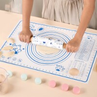 Department Store 1pc Bear Cartoon Kneading Pad Rolling Pin; Baking Set (White)