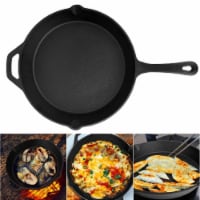 Bruntmor Burgundy 5 Qt Cast Iron Sauté Pan & Lid, Skillet, Grill