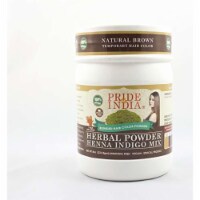 Herbal Henna & Indigo Mix Hair Color Powder w/Gloves - Natural Brown, Half Pound (227 Grams)