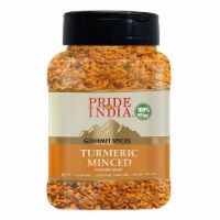 Pride of India Turmeric Minced Whole 7 oz. Medium Dual Sifter Jar Perspective: Main