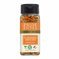Pride of India Turmeric Minced Whole 2.8 oz. Small Dual Sifter Jar Perspective: Main