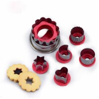 6 Pieces Cookie Cutter Set, Stainless Steel Pastry Baking Molds Star Heart Shaped Biscuit