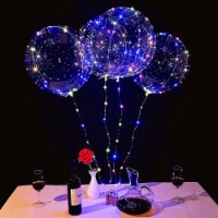 10 Pack LED Light Up Bobo Baloons 20 Inches Clear Balloons Glow Bubble Party Decoration