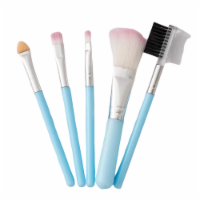 Portable Small 5 Piece Makeup Brush Set Blush & Eye Shadow Brushes Set of Beauty Tools (Blue)