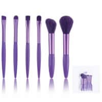 6 Piece Soft Makeup Brush Set Portable Eyeshadow & Blush Brushes Set of Makeup Tools (Purple)