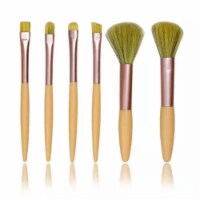6 Piece Soft Makeup Brush Set Portable Eyeshadow & Blush Brushes Set of Makeup Tools (Yellow)