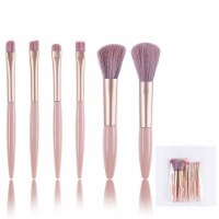 6 Piece Soft Makeup Brush Set Portable Eyeshadow & Blush Brushes Set of Makeup Tools (Pink)