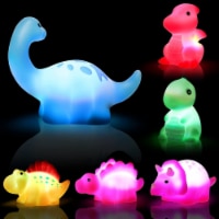 6 Pc Dinosaur Light-Up Floating Bath Toys Set For Baby Toddlers & Kids