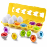 12pcs Easter Matching Egg Set - Educational Toy | Color & Shape Recognition Sorter Skills