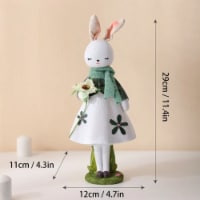 Cute Resin Rabbit 14CM Table Ornament - Standing Rabbit | Bunny Decorations Ornament