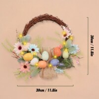 DIY Rattan Wreath - Glowing Flowers & Eggs - Happy Easter Party Decoration For Party Supplies