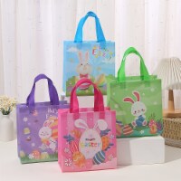 Easter Gift Bunny Tote Bags - 4pcs Non Woven Goodie Treat Eggs Bags With Handles For Easter