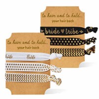 Women's Bride and Bride Tribe Hair Ties for Bachelorette Parties, Weddings, & Bridal Showers