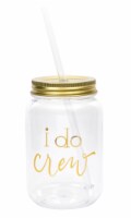 Women's 16 oz. Plastic Mason Jar with Gold Lid and Writing