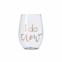 Women's 16 oz. I Do Crew Durable Plastic Stemless Wine Cups