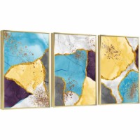 Framed Canvas Wall Paintings-Abstract Simple Warm Watercolor-Aesthetic Prints for Décor