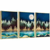 Framed Canvas Wall Paintings - Blue Moon Night - Aesthetic Prints for Interior Décor