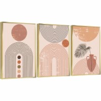 Framed Canvas Wall Paintings-Bohemian Minimalist Mid Century Wall Art 1-Prints for Décor