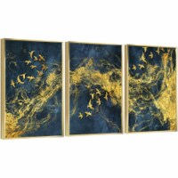 Framed Canvas Wall Paintings - Golden Migration Bird - Aesthetic Prints for Interior Décor