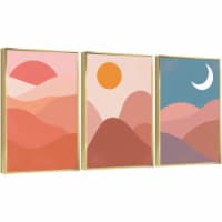 Framed Canvas Wall Paintings-Mid-Century Abstract Minimalist Poster-Prints for Décor