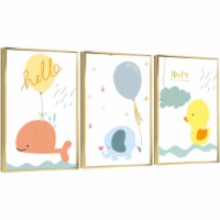 Framed Canvas Wall Paintings-Nursery Wall Art Cartoon Print-Aesthetic Prints for Décor
